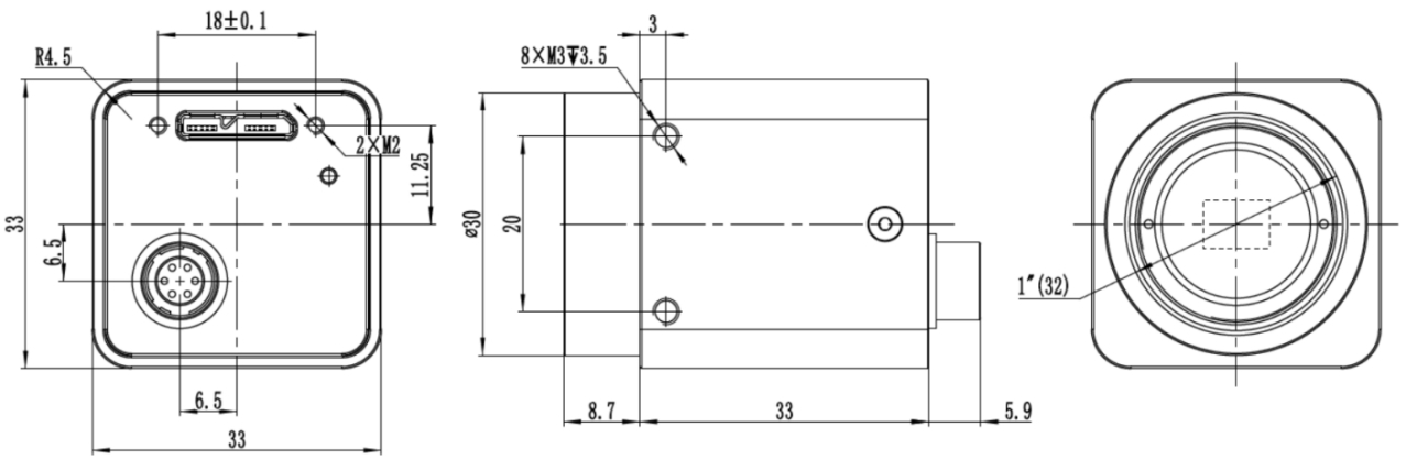 I3ISPM Camera Dimensions