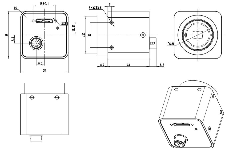 I3ISPM Camera Dimensions