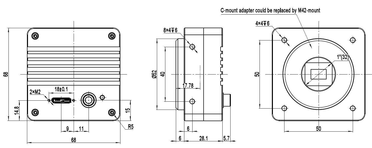 IUA Camera Dimensions