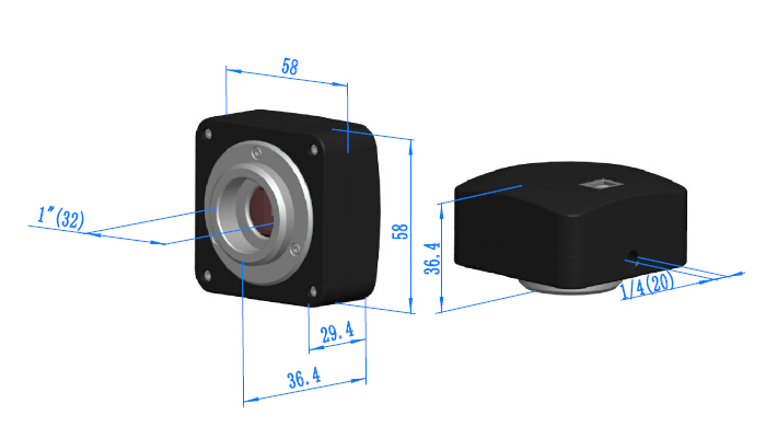 C2CMOS Camera Dimensions