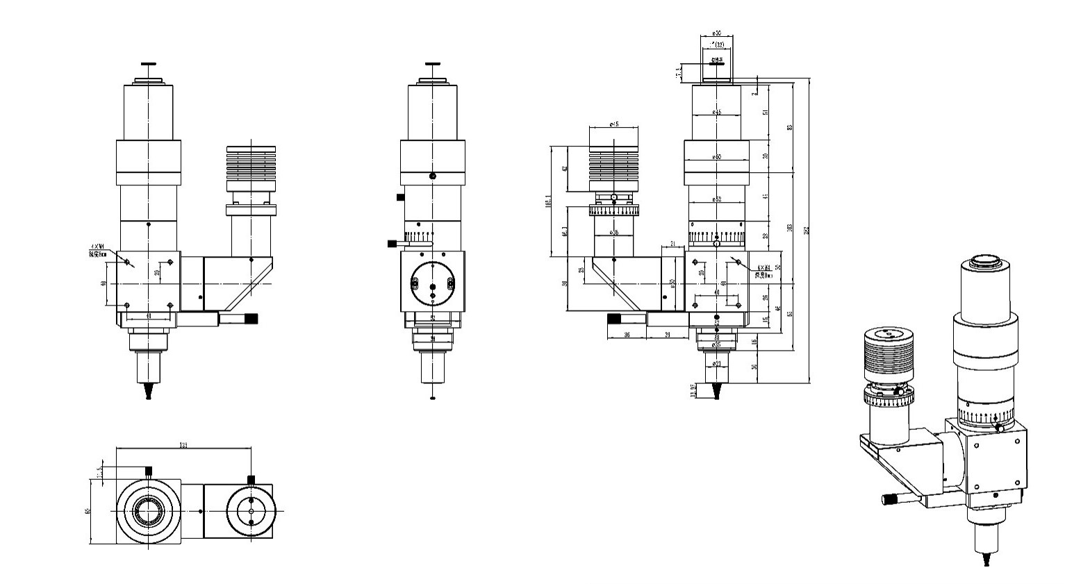 DIC100 Series Microscopy System Dimension